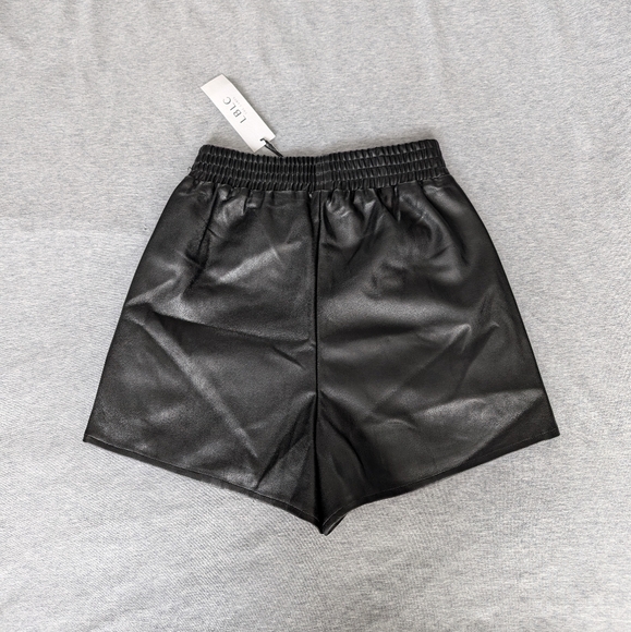 NWT Black Faux Leather LBLC The Label shorts - Picture 3 of 5